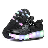 Unisex LED Light-Up Casual Shoes for Kids – Hook & Loop Sneakers with PU Upper and Non-Slip Rubber Sole