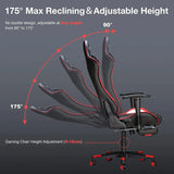7-Point Massage Gaming Chair with Ergonomic Design, Footrest, and Adjustable Lumbar Support