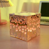 3D Cloud Tulip LED Night Light with Mirror Table Lamp for Bedroom Decor