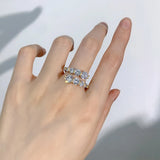 3.26 Carat Moissanite Wedding Ring – 925 Sterling Silver Eternity Band with GRA Certificate