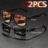 Gafas de sol unisex cuadradas vintage de moda: gafas antirreflejos UV400 para conducir y pescar
