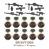 WW2 Military Building Blocks Set - Army Soldier & Motorcycle Model Kit