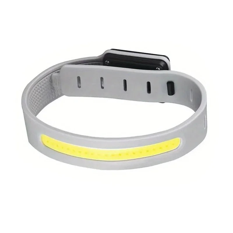 Luz de circulación nocturna recargable: linterna frontal de seguridad LED manos libres con correa ajustable y batería de larga duración