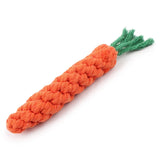Durable Carrot-Shaped Chew Toy for Small Dogs – Cotton Rope Teeth Cleaner
