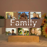 Custom Photo LED Night Light with Text – Personalized Acrylic & Wood USB Lamp