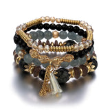 Pulsera de cuentas de cristal hecha a mano: joyería unisex de estilo bohemio