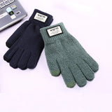 Winter Men Knitted Gloves Touch Screen High Quality Male Mitten Thicken Warm Wool Cashmere Solid Men Business Gloves Autumn
