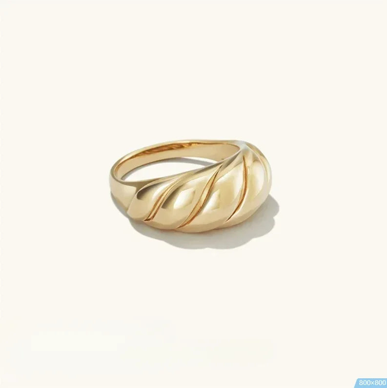 Minimalist Gold-Plated Stainless Steel Open Ring – Trendy & Elegant Jewelry for Women