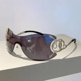 Gafas de sol sin montura KLASSNUM Y2K: lentes con degradado elegantes para mujeres