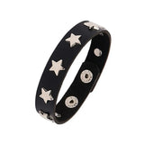 Vintage Punk Star Chain Leather Bracelet – Stylish Geometric Design for Men and Women