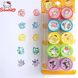 Sanrio Self-Inking Stamp Set - 10pcs Hello Kitty & Friends DIY Craft Stamps