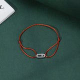 Adjustable Cubic Zirconia Rope Chain Bracelet