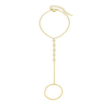 Boho Chain Bracelet with Finger Ring – Trendy Hand Jewelry for Women
