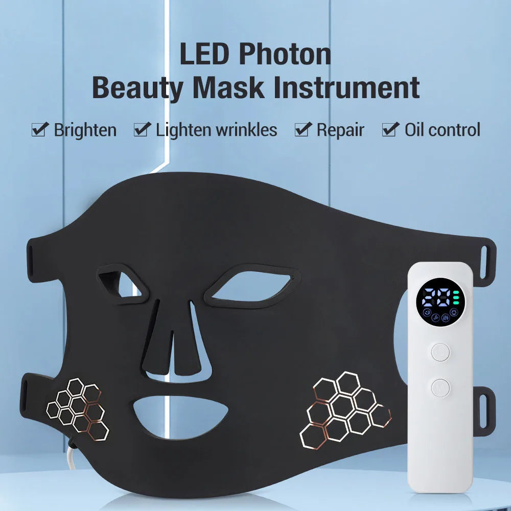 LED Photon Face Mask for Skin Rejuvenation, Acne Treatment & Anti-Aging Therapy