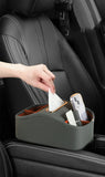 Universal Car Armrest Storage Box – PU Leather Center Console Organizer with Tissue Holder
