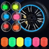 Glow in  the Dark Tire Valve Caps  Fluorescent Stem Covers for Cars Motorcycles & Bicycles