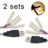4-in-1 LED Building Block Light Set - USB-Powered City Street Lamps for LEGO Compatible Sets