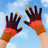 Floral Knit Touchscreen Gloves – Vintage Style Winter Gloves for Women with Windproof Warmth