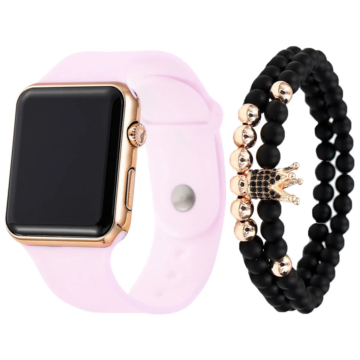 Unisex LED Digital Watch - Fashion Square Silicone Strap Timepiece