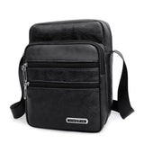 Men’s Leather Sling Shoulder Bag – Compact PU Crossbody Satchel for Daily Use