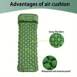 Inflatable Camping Sleeping Mat with Built-in Pillow and Foot Pump