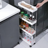Carrito de almacenamiento delgado con ruedas: organizador de 3/4 niveles que ahorra espacio para la cocina y el baño 