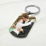 Custom Photo Keychain – Personalized Double-Sided Dog Tag Keyring with Text for Him, Her, Couples & Gifts