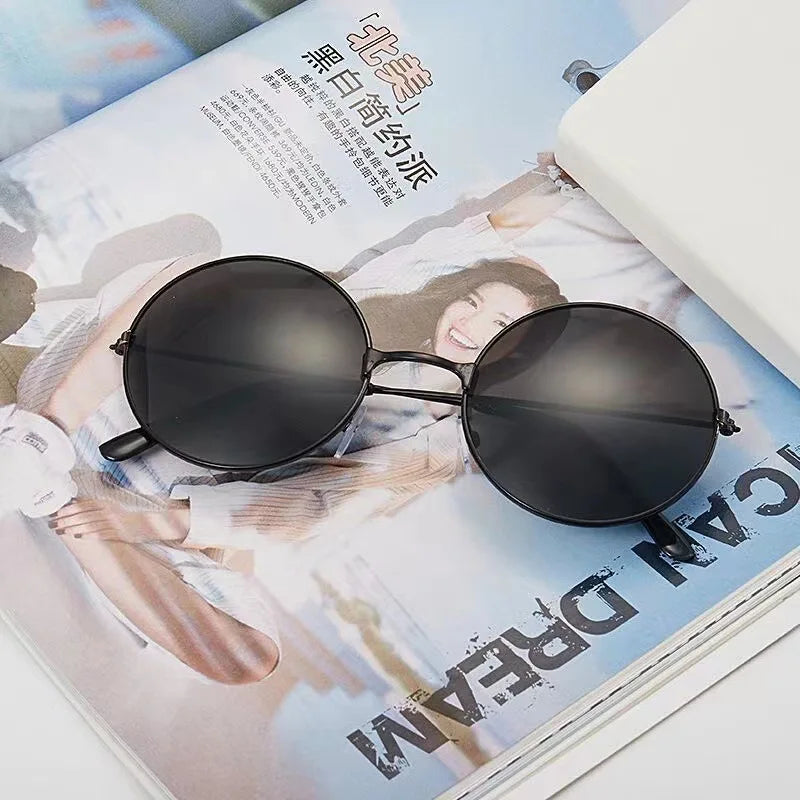 Gafas de sol redondas de metal retro: gafas de sol vintage con protección UV400 para hombres y mujeres