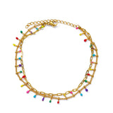 Pulsera de acero inoxidable con dijes de moda para mujer: diseño de plantas con cierre de pinza de langosta