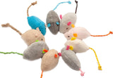 200pcs Catnip-Infused Mouse Toys - Faux Fur & Feather Interactive Cat Toys