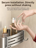 Estante de baño de aluminio sin taladros: estante de almacenamiento y champú para montaje en pared