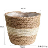 Handwoven Straw Planter Basket for Indoor and Outdoor Plants