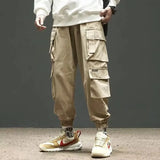 Men’s Lightweight Safari Cargo Pants – Elastic Waist Casual Trousers with Pockets