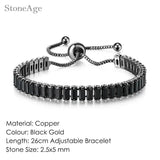 Unisex Geometric Charm Bracelet with AAA+ Cubic Zirconia