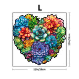 Succulent & Animal Wooden Jigsaw Puzzles - Premium Adult & Kids Brain Teaser Games