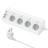 Corner Power Strip with USB Ports and 2m Extension Cable