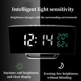LED Digital Alarm Clock with Temperature & Humidity Display, 3 Alarms, Auto Brightness