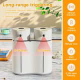 Dispensador automático de jabón líquido y espuma de doble cabezal de 350 ml con sensor infrarrojo, recargable por USB, dispensador de desinfectante para pared IPX5