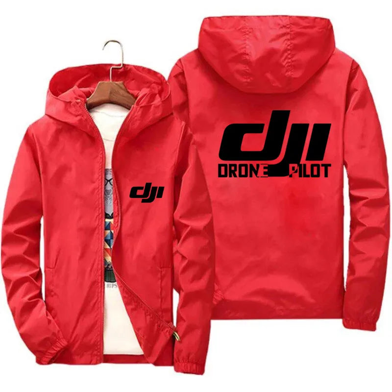 Men’s Casual Hooded Autumn Jacket – Lightweight Printed Travel Outerwear