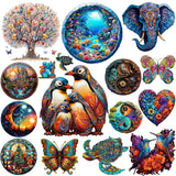Wooden Animal Jigsaw Puzzle – Creative Brain Game for Teens & Adults