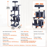 Indoor Cat Tree – Multi-Level Tower with Condo, Sisal Scratching Posts, Hammock & Perch