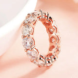 Rose Gold Moissanite Wedding Ring - 925 Sterling Silver D Color VVS1 Clarity