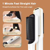 Dual-Use LCD Electric Straightening Brush & Curler with Temperature Control