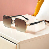 Oversized Retro Double Bridge Sunglasses – Trendy Gradient Shades with UV400 Protection