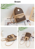 Checkered Pattern Shoulder Backpack – Large Capacity Crossbody Handbag for Women