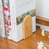 Organizador de escritorio de bambú natural: elegante soporte para sujetalibros para la oficina y el hogar
