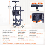Indoor Cat Tree – Multi-Level Tower with Condo, Sisal Scratching Posts, Hammock & Perch