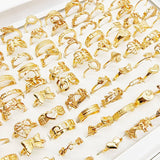30-Piece Mixed Style Silver & Gold Alloy Rings Set for Women – Fashion Statement Rings with Animal, Floral, and Edgy Designs