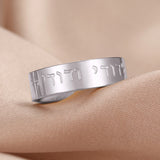 Hebrew Engraved Shema Ring - Stainless Steel Jewish Wedding Band with 18K Gold Plating