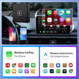 Wireless CarPlay & Android Auto 2-in-1 Adapter - 5Ghz WiFi for Mazda, Toyota, Mercedes & More